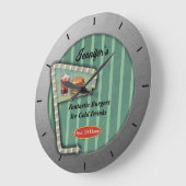 おもしろいレトロディナール ラージ壁時計 (傾斜)