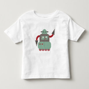 おもしろいレトロドリラーロボット トドラーTシャツ