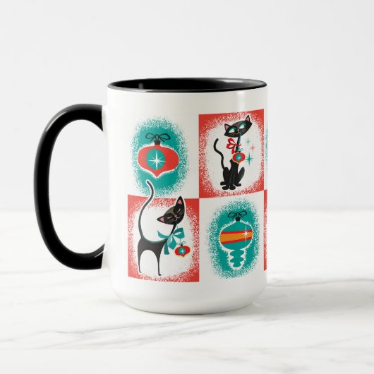 おもしろいレトロネコChristmas Christmas Coffee Mug マグカップ (左)