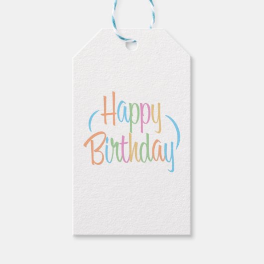 おもしろいレトロハッピーバースデーギフトラベルグリーン ギフトタグ (正面)