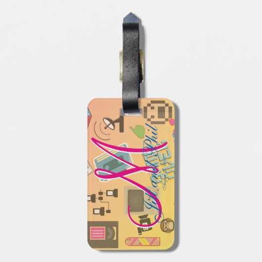 おもしろいレトロビデオゲーマー🎮おたく警告 ラゲッジタグ (裏面縦)