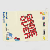 おもしろいレトロビデオゲーマー🎮おたく ゴルフタオル (横)