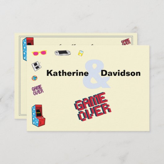 おもしろいレトロビデオゲーマー🎮💍結婚's 出欠カード (正面/裏面)