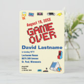 おもしろいレトロビデオゲーマー🎮 50誕生日40日60日 招待状 (スタンド正面)