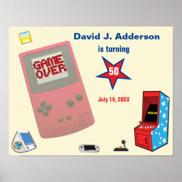 おもしろいレトロビデオゲーマー🎮 50誕生日 ポスター