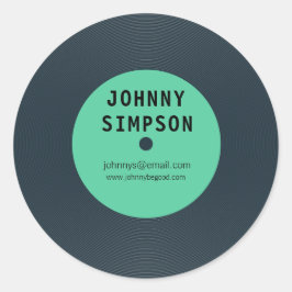 おもしろいレトロビニルLPレコード文字テンプレートシール ラウンドシール