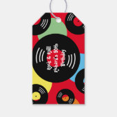 おもしろいレトロビニールレコード誕生日パーティギフトラベル ギフトタグ (正面)