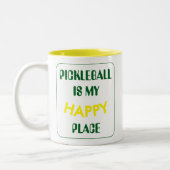おもしろいレトロピックボールは私のハッピープレイス ツートーンマグカップ (左)