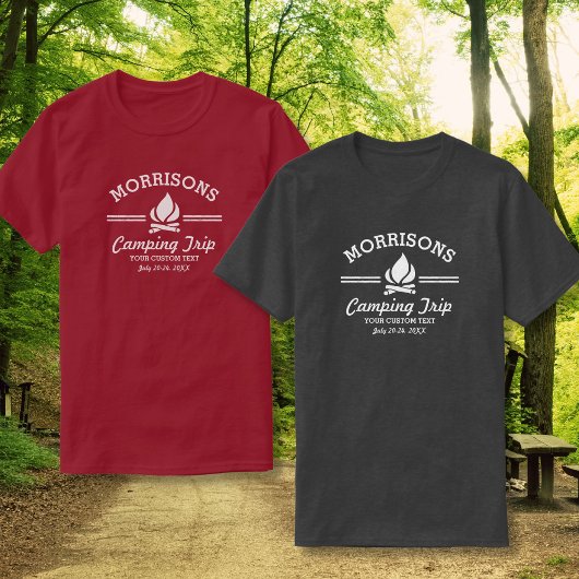 おもしろいレトロファミリー懇親会キャンピングトリップキャンプファイア Tシャツ