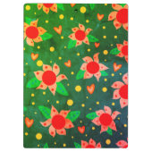 おもしろいレトロフラワーズグリーンパーソナライズされた先生 クリップボード (裏面)