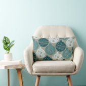 おもしろいレトロブルーグレークリスマスオーナメントデザイン ランバークッション (椅子)