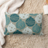 おもしろいレトロブルーグレークリスマスオーナメントデザイン ランバークッション (ブランケット)