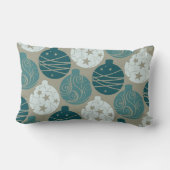 おもしろいレトロブルーグレークリスマスオーナメントデザイン ランバークッション (裏面)