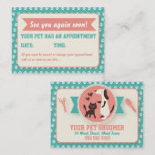 おもしろいレトロペットトリマーアポイントメントカード 予約カード (正面/裏面)