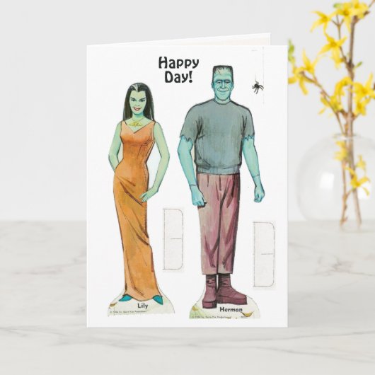 おもしろいレトロムンスター👾生殖紙人形玩具 カード (黄色い花)