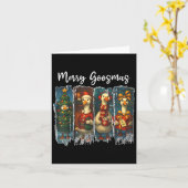 おもしろいレトロメリーグースクリスマス間抜けグースX カード (黄色い花)