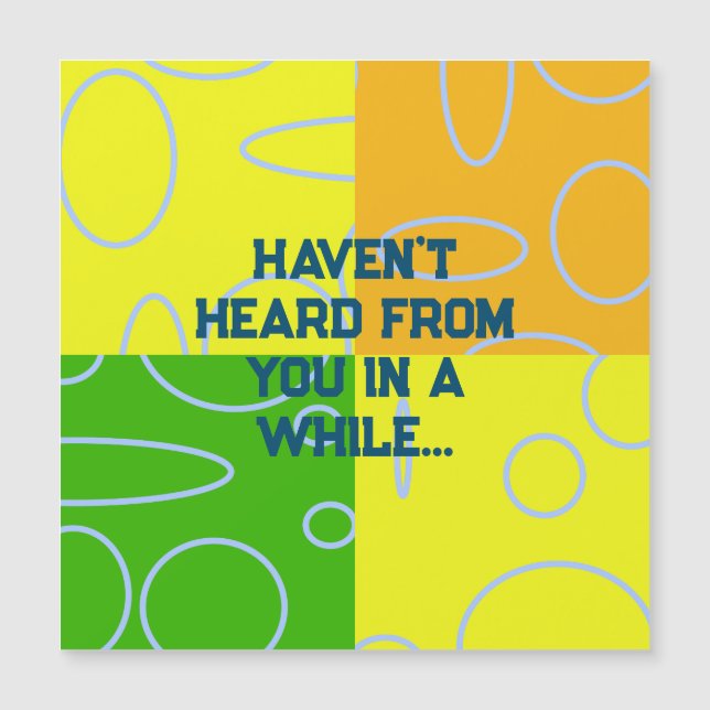 おもしろいレトロループイエローグリーンオレンジカード (正面)