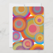 おもしろいレトロレインボーサークルベビーガールフォト誕生 シーズンカード (裏面)