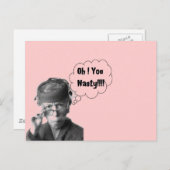 おもしろいレトロレディーオーユー扱いにく ポストカード (正面/裏面)