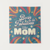 おもしろいレトロヴィンテージサイケデリックママ引用文タイポグラフィ タペストリー (正面)