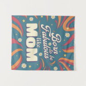 おもしろいレトロヴィンテージサイケデリックママ引用文タイポグラフィ タペストリー (正面(横))