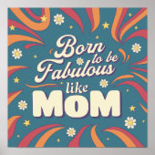 おもしろいレトロヴィンテージサイケデリックママ引用文タイポグラフィ ポスター (正面)