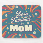 おもしろいレトロヴィンテージサイケデリックママ引用文タイポグラフィ マウスパッド (正面)