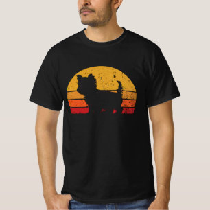 おもしろいレトロヴィンテージサンセットヨークシャーテリア Tシャツ