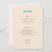 おもしろいレトロヴィンテージブライド族バチェロレッテウィークエンド 招待状 (裏面)