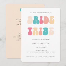 おもしろいレトロヴィンテージブライド族バチェロレッテウィークエンド 招待状