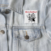 おもしろいレトロヴィンテージ漫画クリスマスボタン 缶バッジ (インサイチュ)