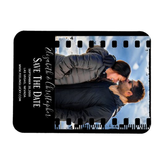 おもしろいレトロヴィンテージFIlm写真DATEを保存 マグネット (横)