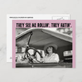 おもしろいレトロ主婦はがきロールインを見る ポストカード (正面/裏面)