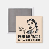 おもしろいレトロ主婦マグ食べ物を与えンME TACOS マグネット (正面/裏面)