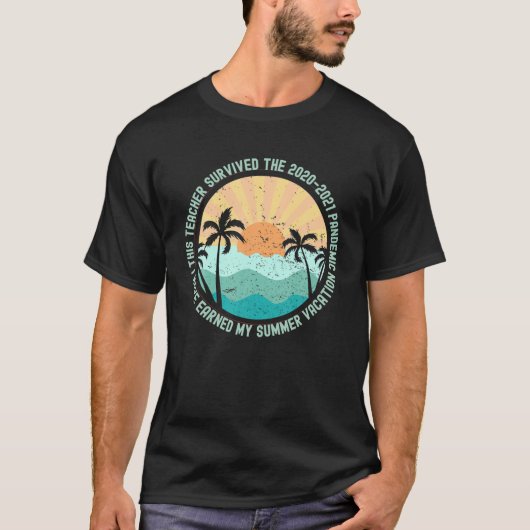 おもしろいレトロ先生生き延びIの教え利益額 Tシャツ (正面)