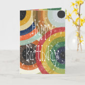 おもしろいレトロ円パターンのグリーティングカード カード (黄色い花)