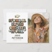 おもしろいレトロ写真の卒業 案内状 (正面)