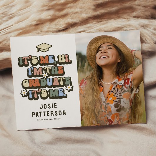 おもしろいレトロ写真の卒業 案内状