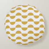 おもしろいレトロ半円（黄） ラウンドクッション (裏面)