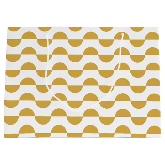 おもしろいレトロ半円（黄） ラージペーパーバッグ (正面)