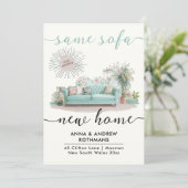 おもしろいレトロ同じソファ新しいホームフローラ水色 案内状 (スタンド正面)