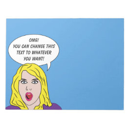 おもしろいレトロ女性のテカスタムートパッド ノートパッド