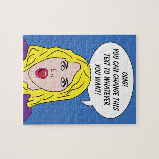 おもしろいレトロ女性カスタムパズル ジグソーパズル (横)