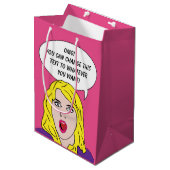 おもしろいレトロ女性カスタム抱き枕 ミディアムペーパーバッグ (正面アングル)