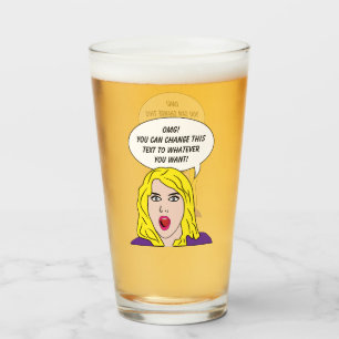 おもしろいレトロ女性カスタム文字 タンブラーグラス