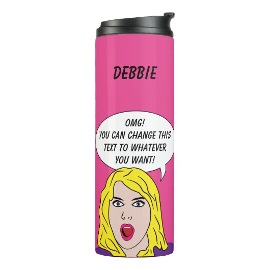 おもしろいレトロ女性カスタム文字&ネームタンブラー タンブラー (回転左)