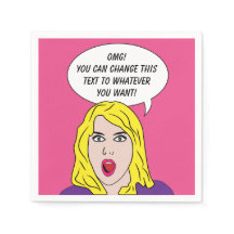 おもしろいレトロ女性カスタム紙ナプキン