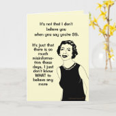 おもしろいレトロ女性39番目の誕生日の誤情報 カード (黄色い花)