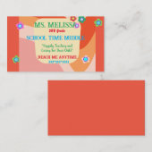 おもしろいレトロ学校先生スタイルデザイン 名刺 (正面/裏面)