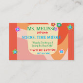 おもしろいレトロ学校先生スタイルデザイン 名刺 (正面)